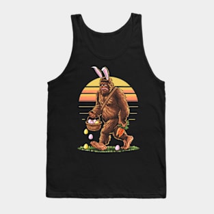 Funny Bigfoot Easter Basket Bunny Bigfoot Boys Vintage Retro Tank Top